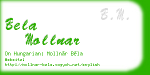 bela mollnar business card